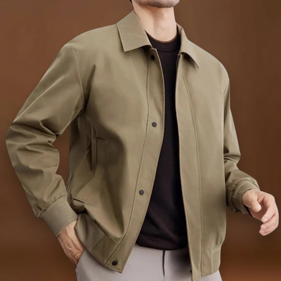 Casaco - Mistura de Lona Ajustada e Camadas Estruturadas