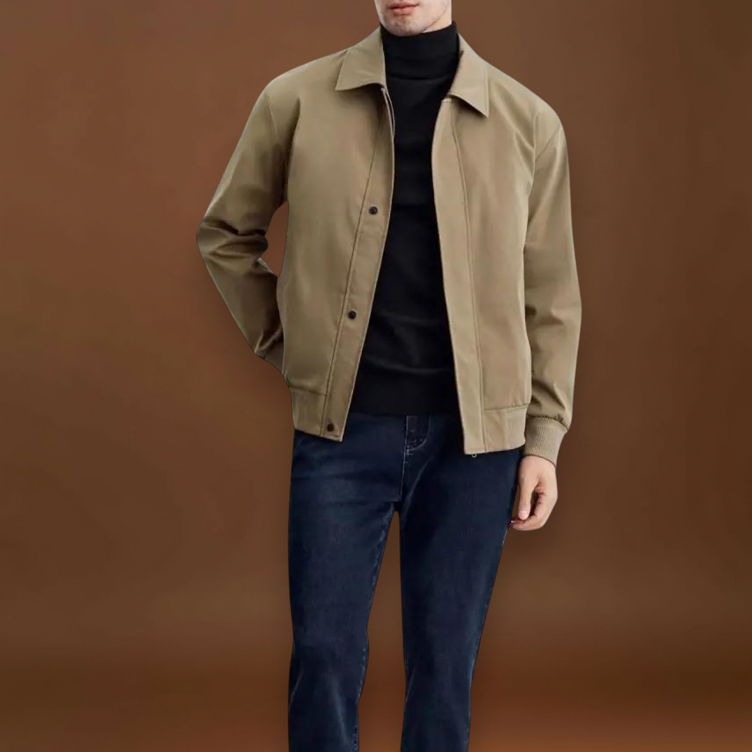 Casaco - Mistura de Lona Ajustada e Camadas Estruturadas