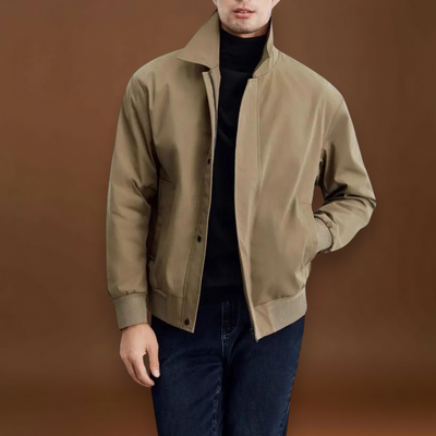 Casaco - Mistura de Lona Ajustada e Camadas Estruturadas