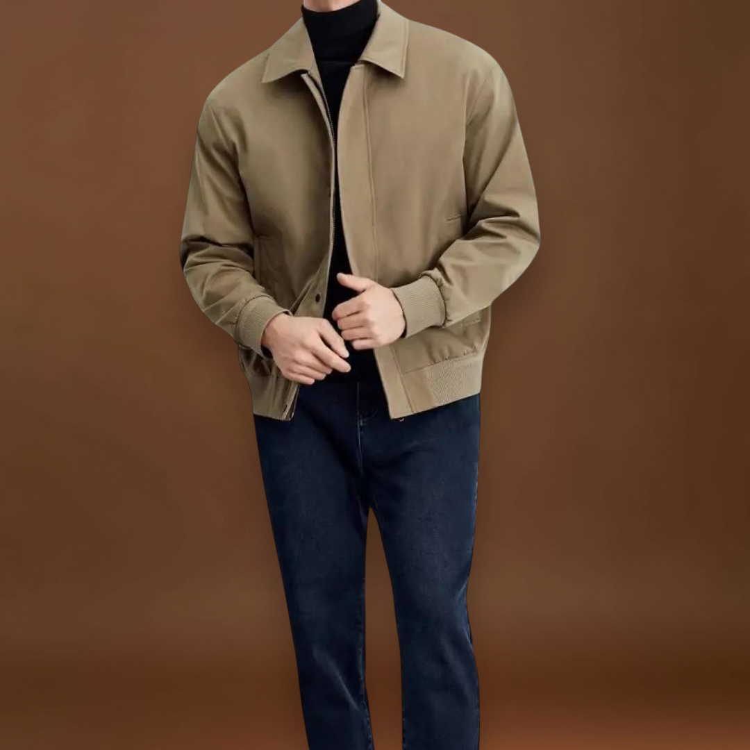 Casaco - Mistura de Lona Ajustada e Camadas Estruturadas