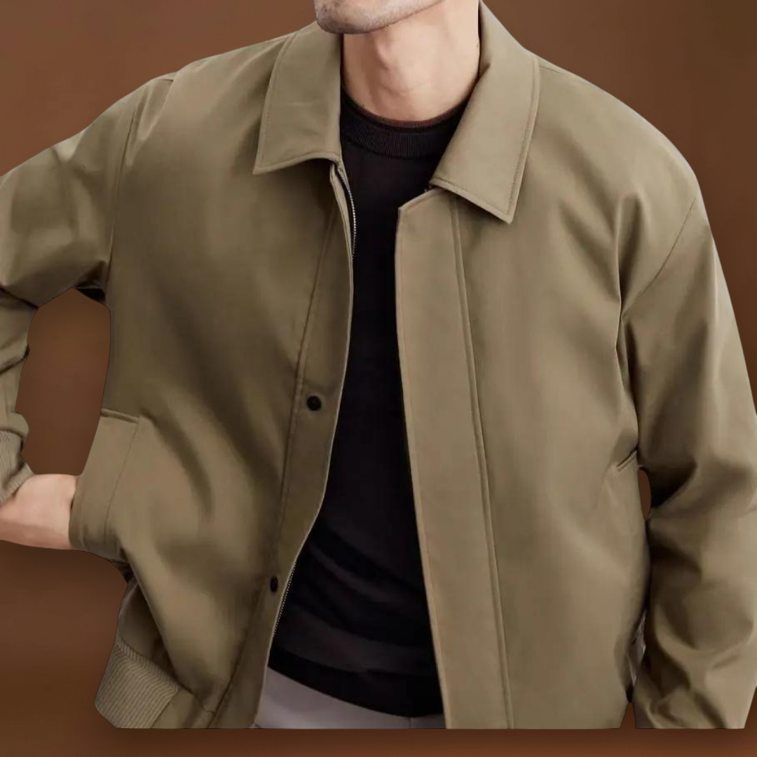 Casaco - Mistura de Lona Ajustada e Camadas Estruturadas