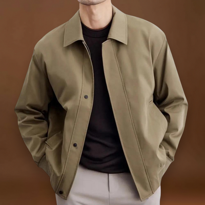 Casaco - Mistura de Lona Ajustada e Camadas Estruturadas