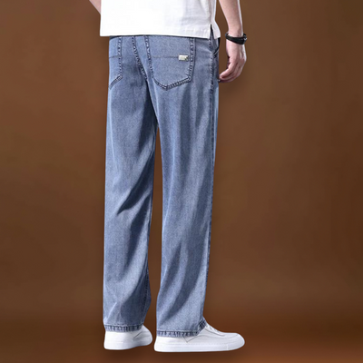 Jeans - Mistura de Denim com Cintura Baixa e Quadris Espaçosos para Movimento Livre