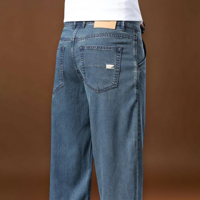 Jeans - Mistura de Denim com Cintura Baixa e Quadris Espaçosos para Movimento Livre