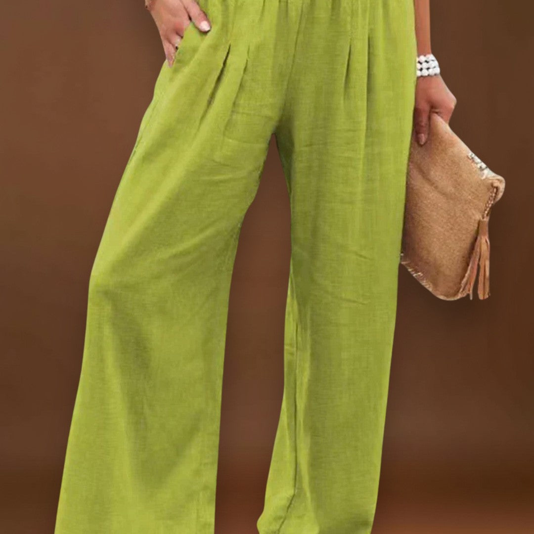 Celeste - Calças arejadas e com estilo