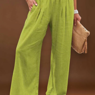 Celeste - Calças arejadas e com estilo