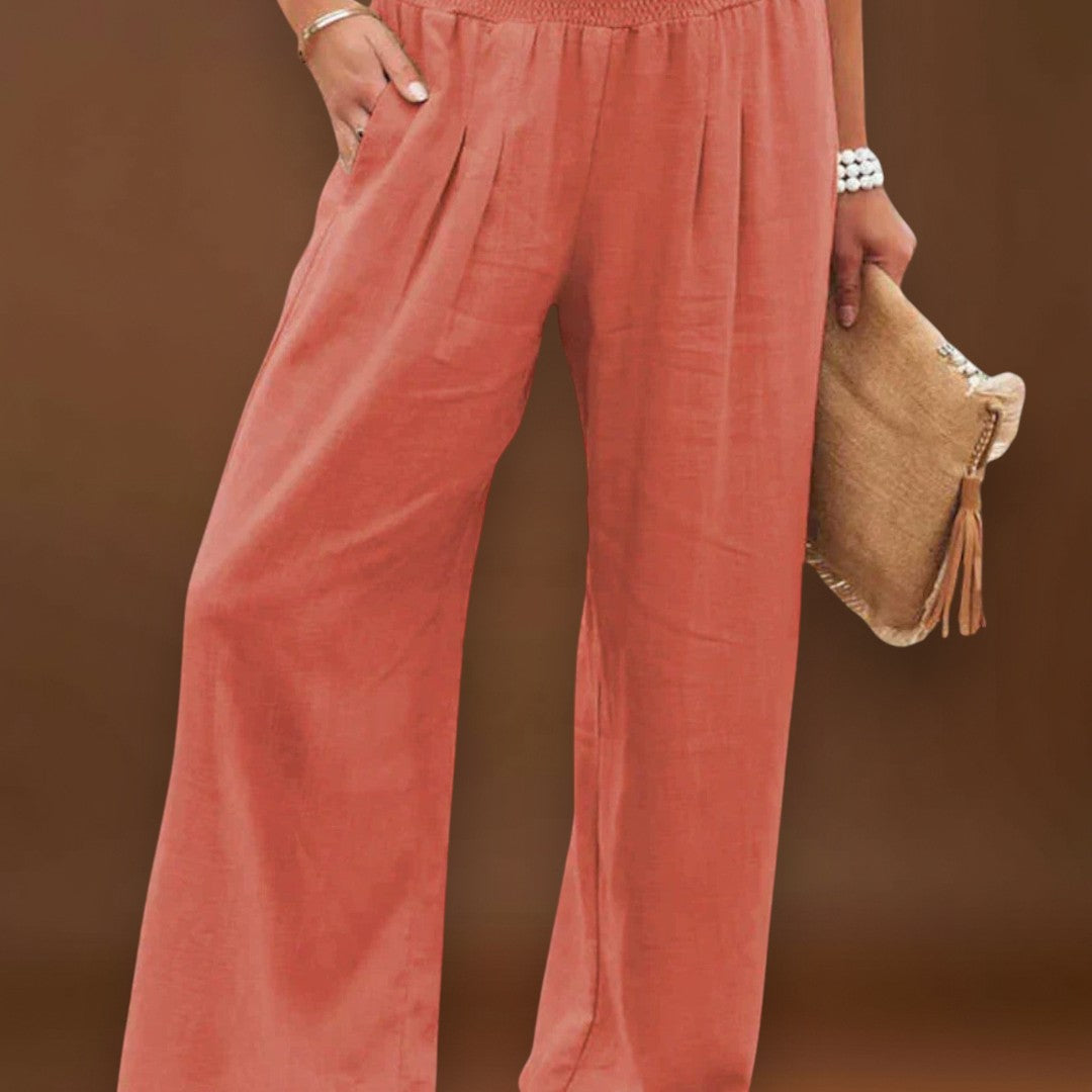 Celeste - Calças arejadas e com estilo