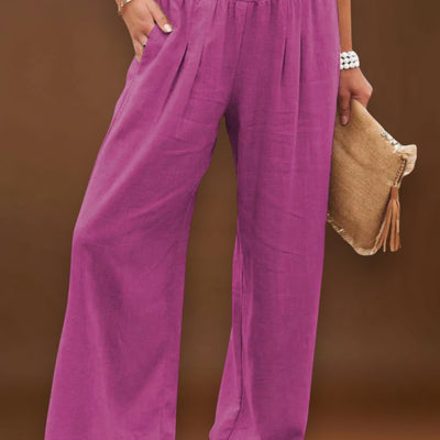 Celeste - Calças arejadas e com estilo