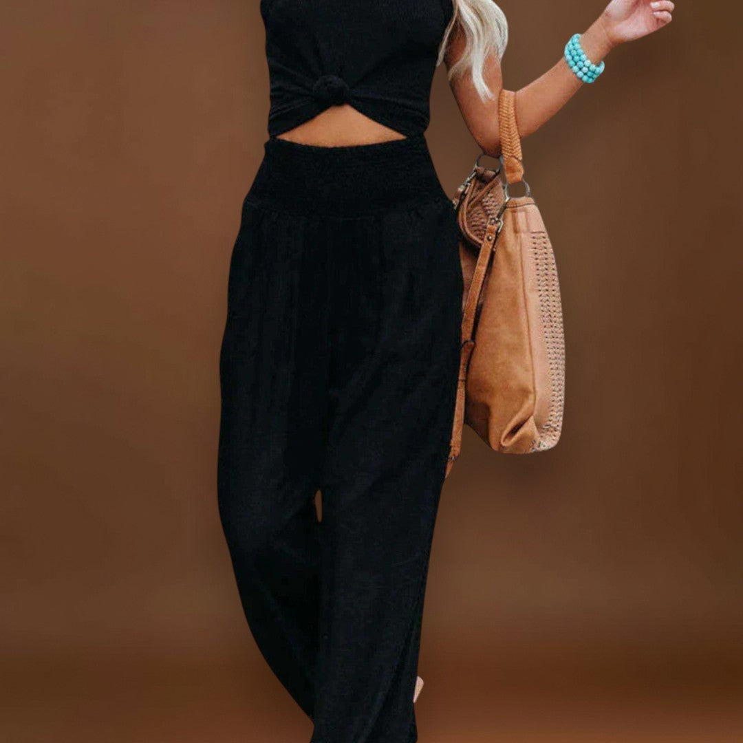 Celeste - Calças arejadas e com estilo