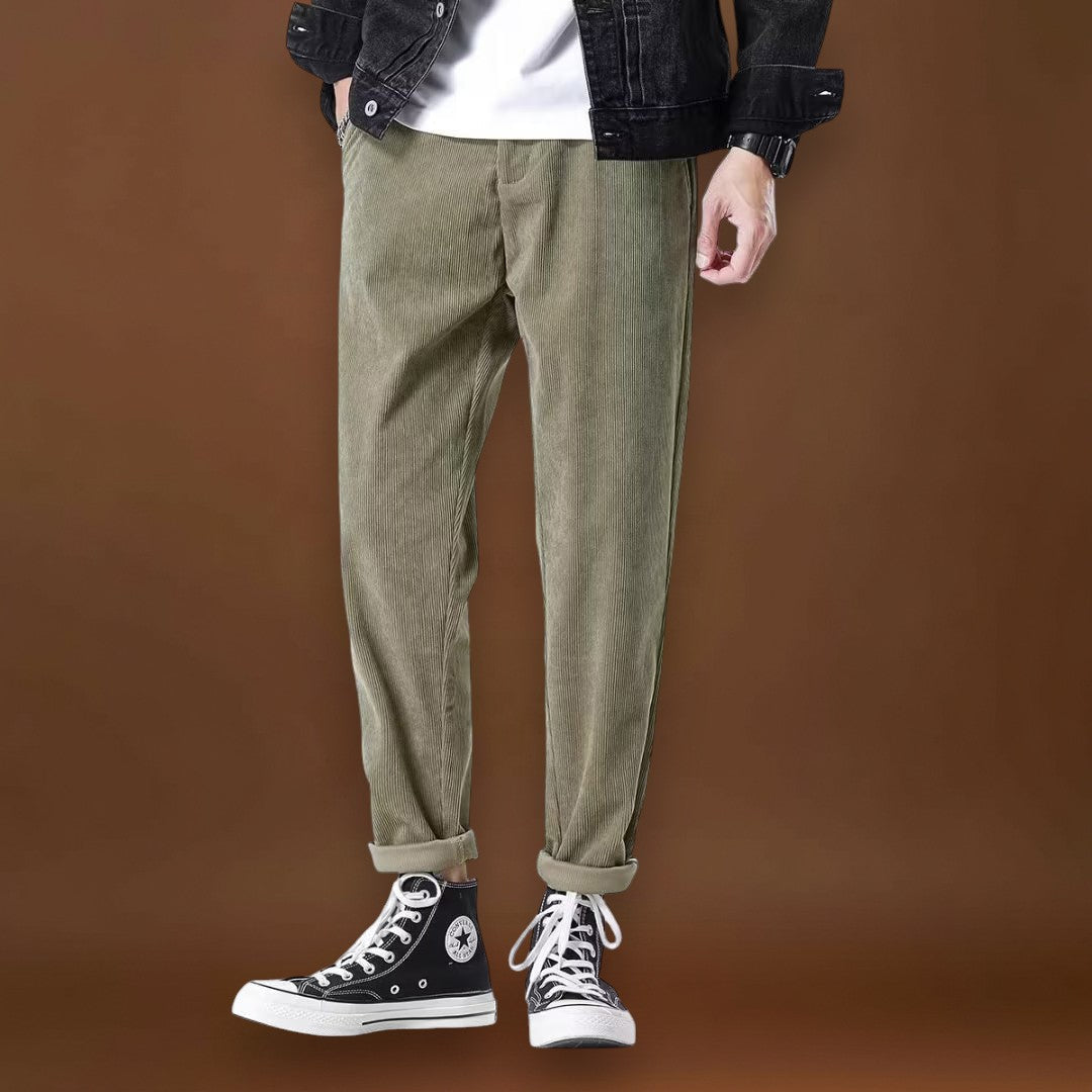 Satoko - Calças de veludo caqui