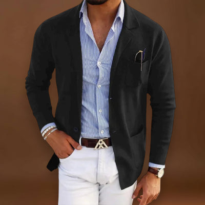 Blazer de Malha - Superfície de Malha Suave e Movimento Estruturado