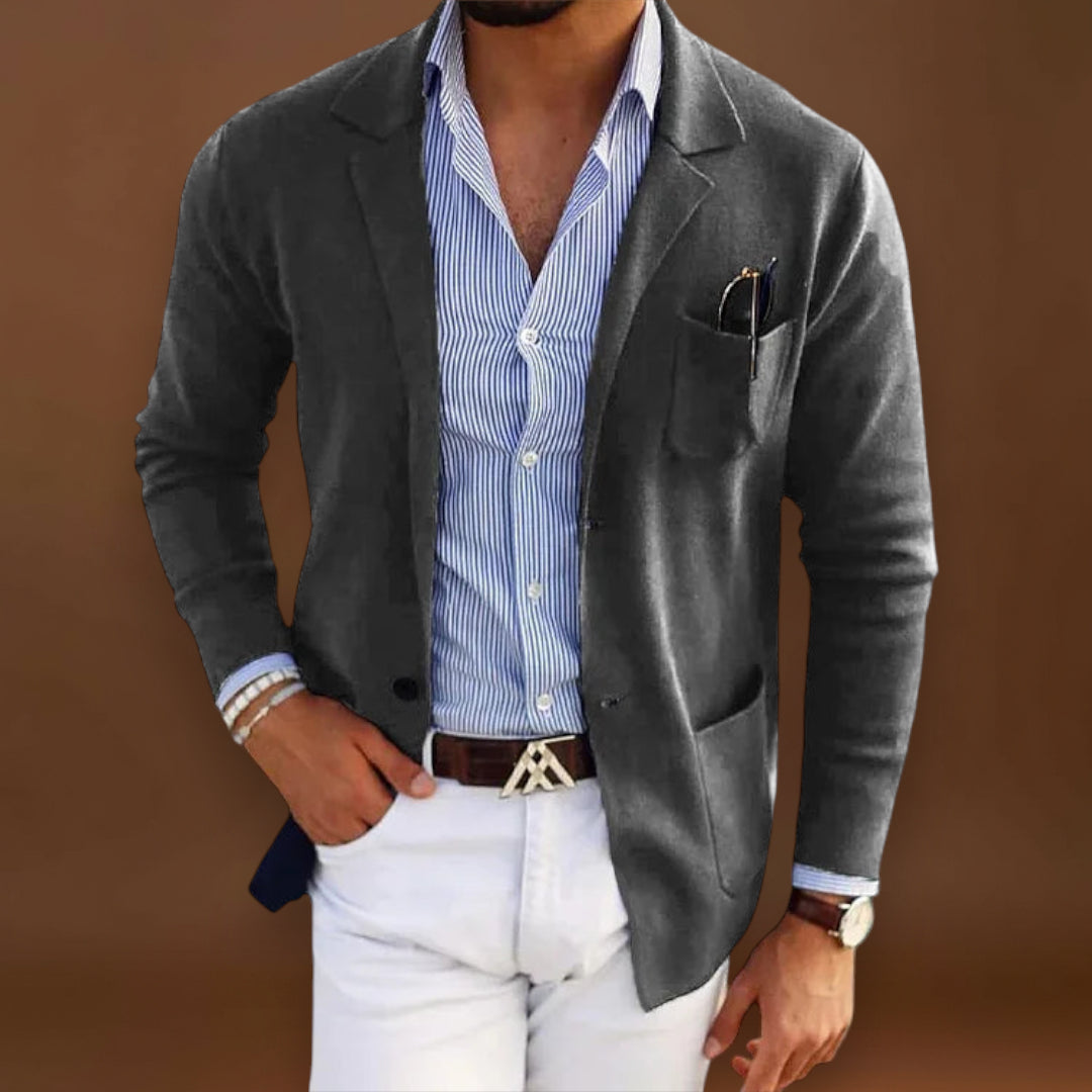 Blazer de Malha - Superfície de Malha Suave e Movimento Estruturado