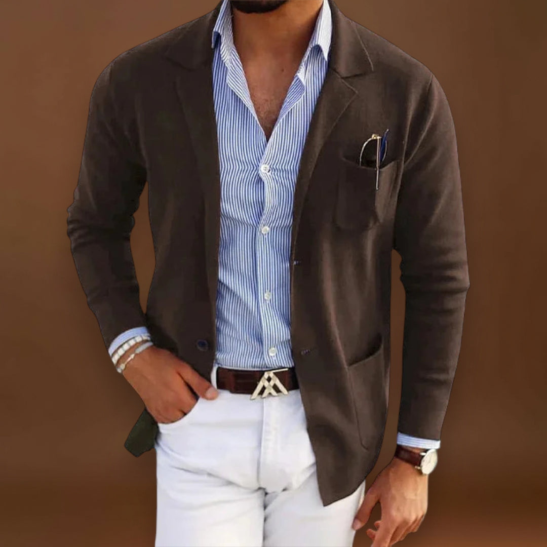 Blazer de Malha - Superfície de Malha Suave e Movimento Estruturado