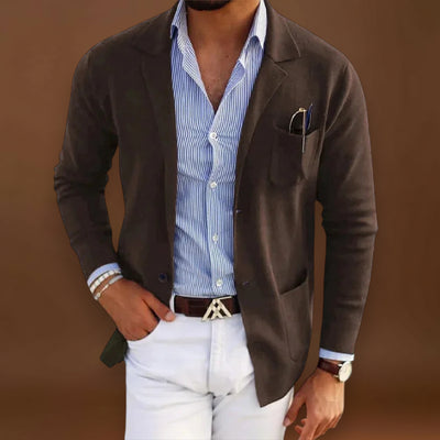 Blazer de Malha - Superfície de Malha Suave e Movimento Estruturado