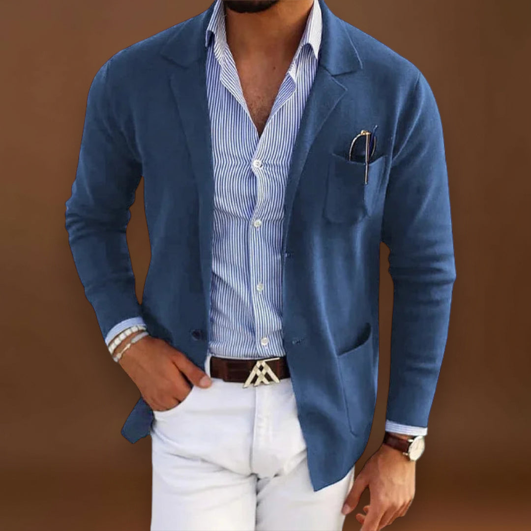 Blazer de Malha - Superfície de Malha Suave e Movimento Estruturado