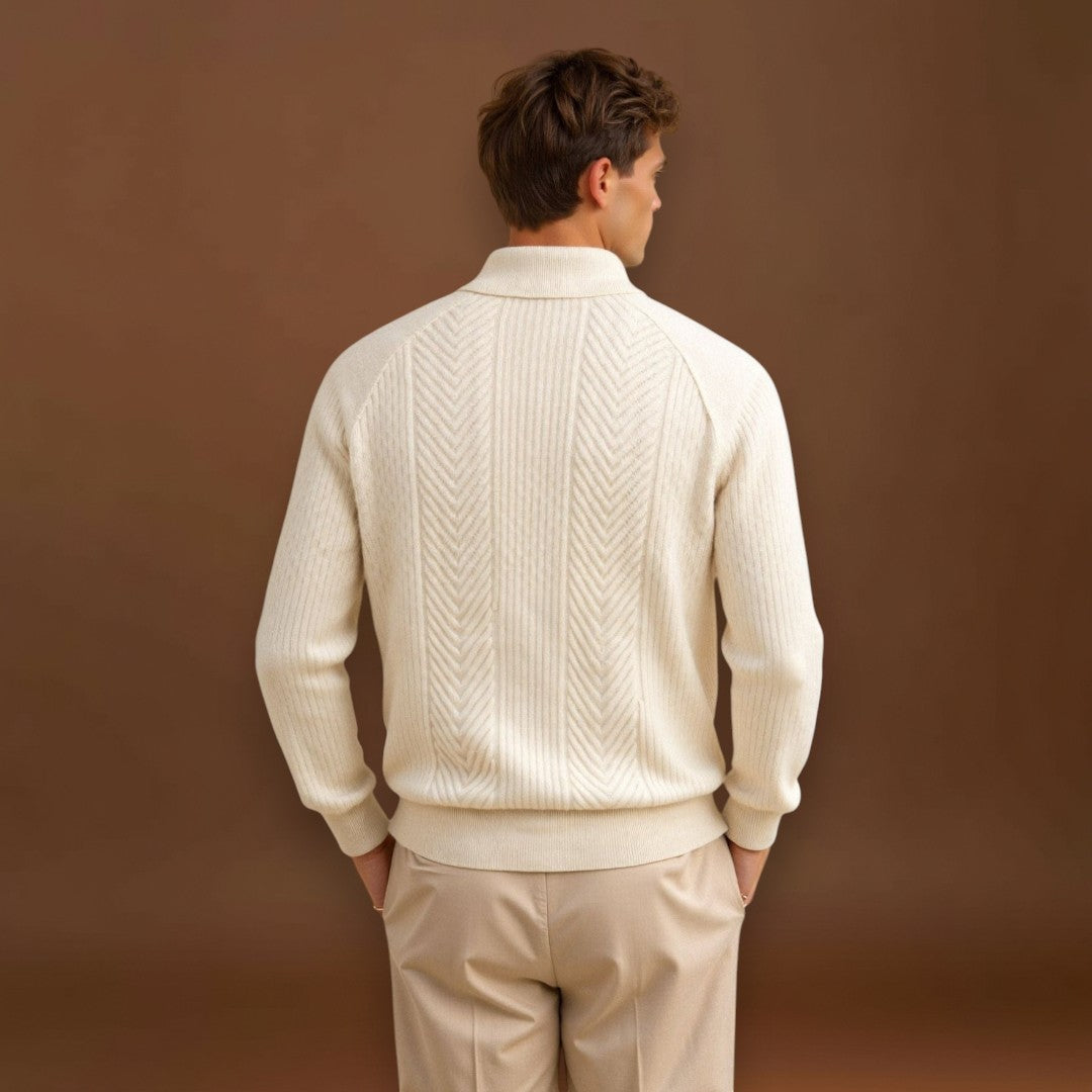 Sweater de Malha Misturada - Silhueta Relaxada e Movimento Fácil