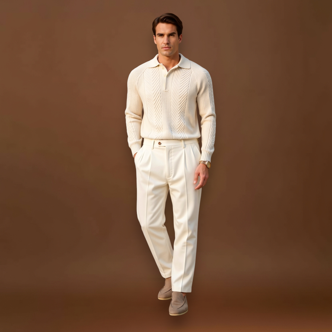 Sweater de Malha Misturada - Silhueta Relaxada e Movimento Fácil