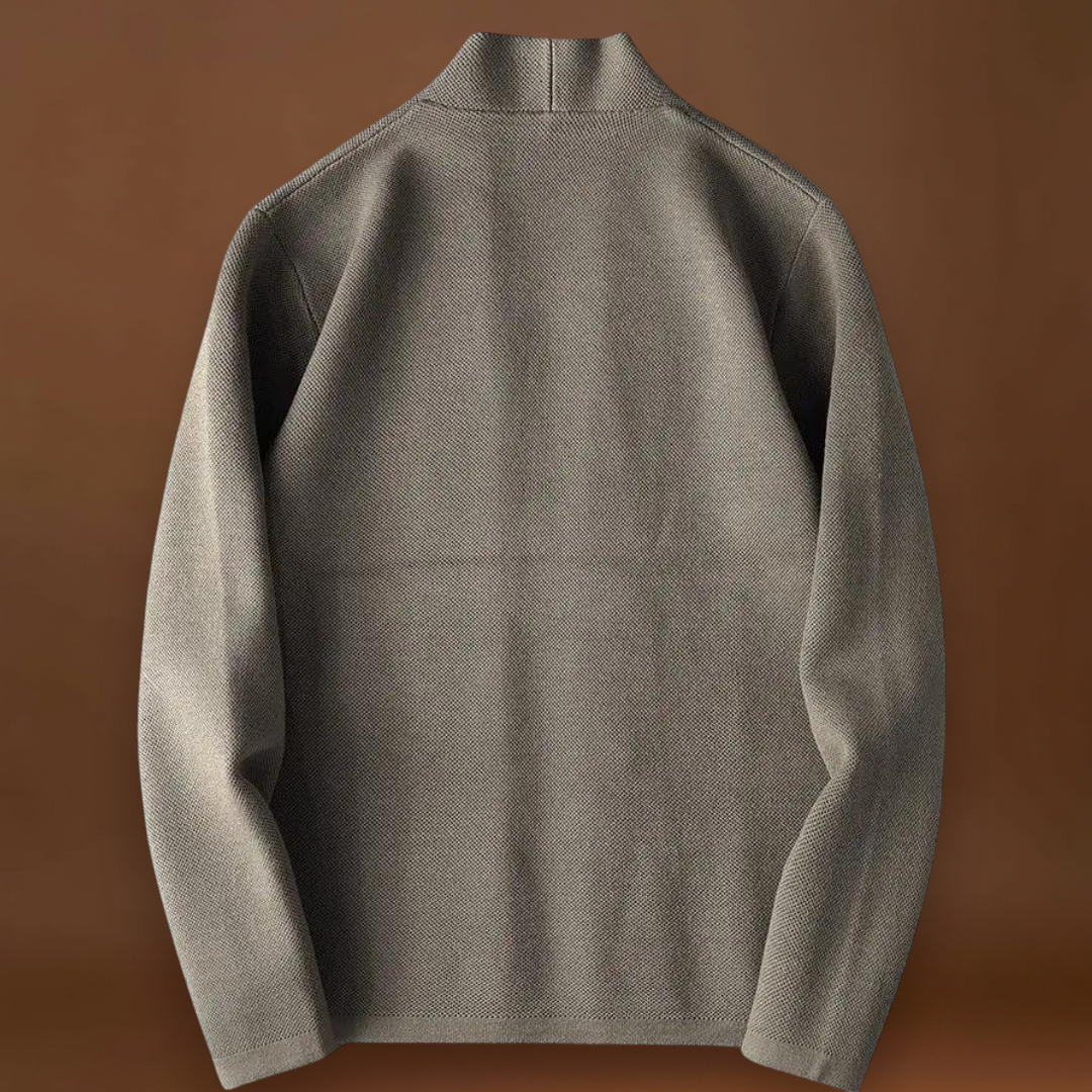 Cardigan de Malha – Frente com Botões e Acabamento Canellado para Conforto