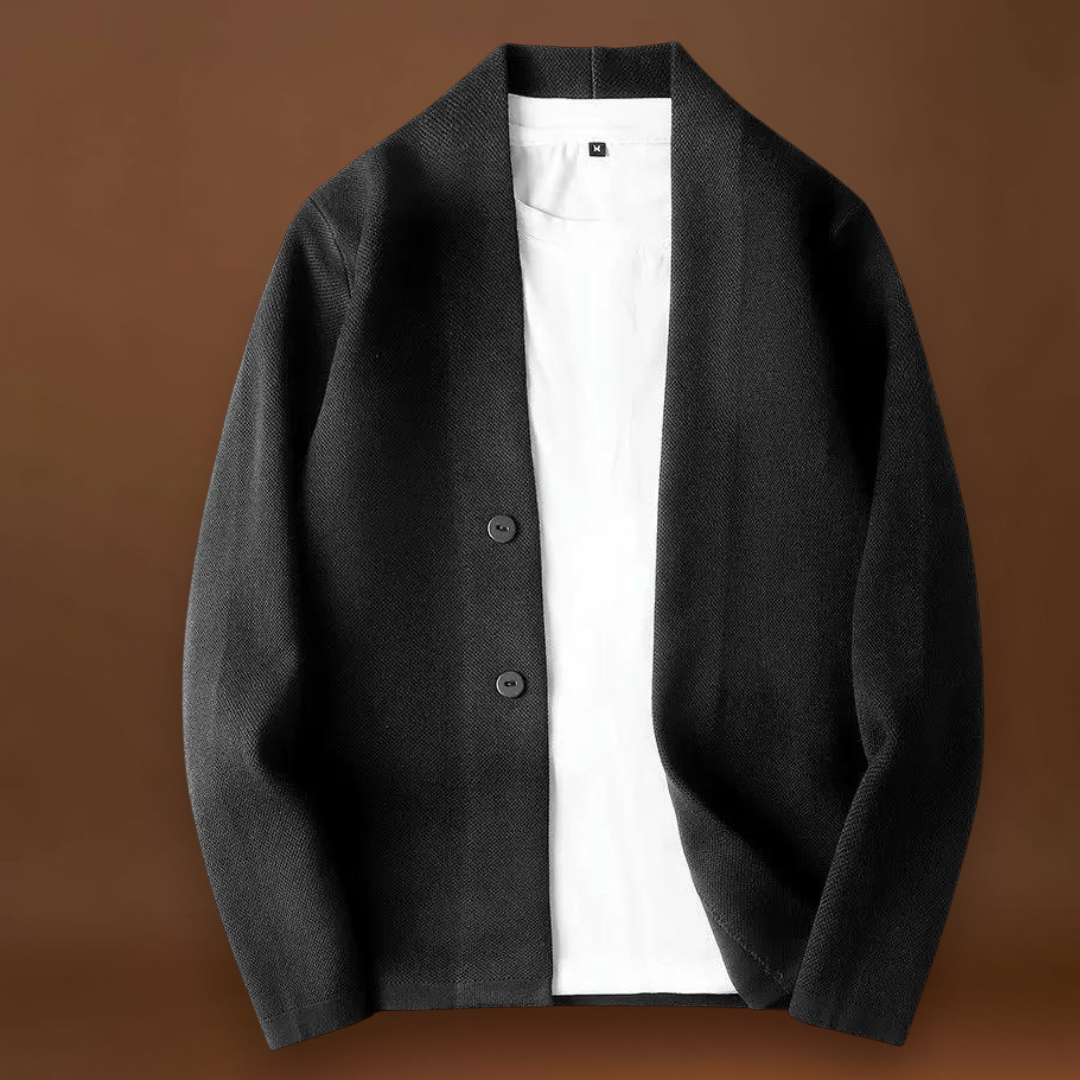 Cardigan de Malha – Frente com Botões e Acabamento Canellado para Conforto