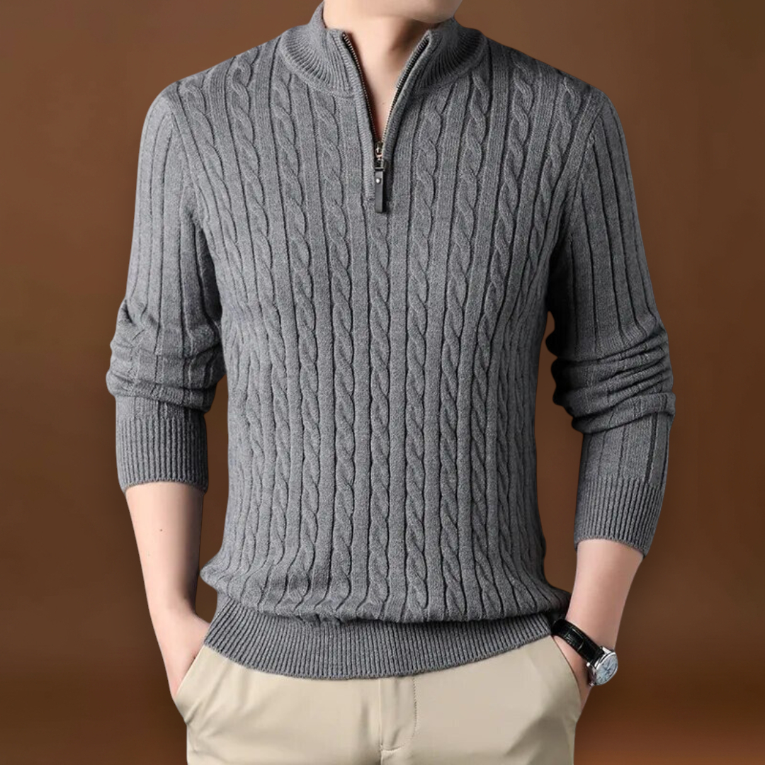 Constantino | Pullover Malha Zíper Curto Ajustavelmente