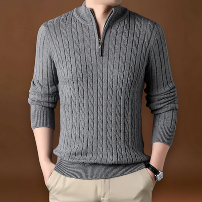 Constantino | Pullover Malha Zíper Curto Ajustavelmente