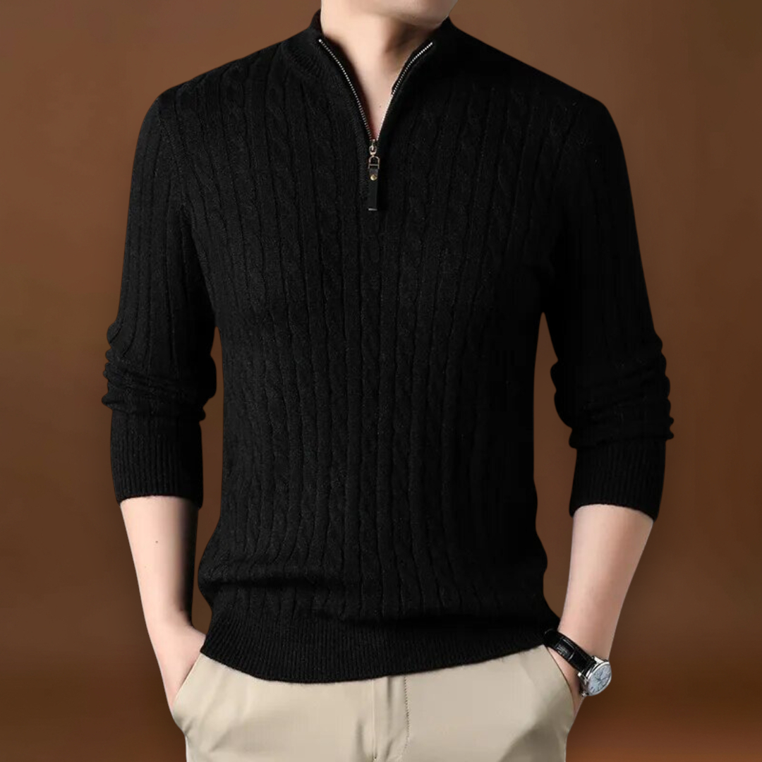 Constantino | Pullover Malha Zíper Curto Ajustavelmente