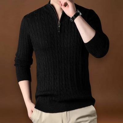 Constantino | Pullover Malha Zíper Curto Ajustavelmente