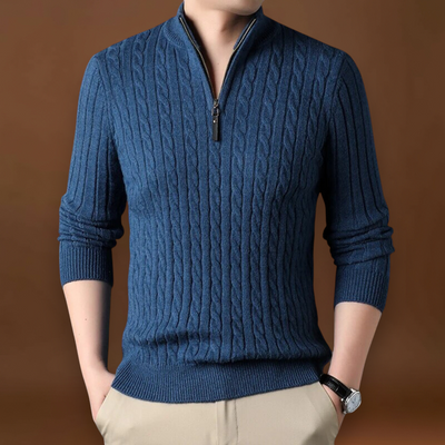 Constantino | Pullover Malha Zíper Curto Ajustavelmente