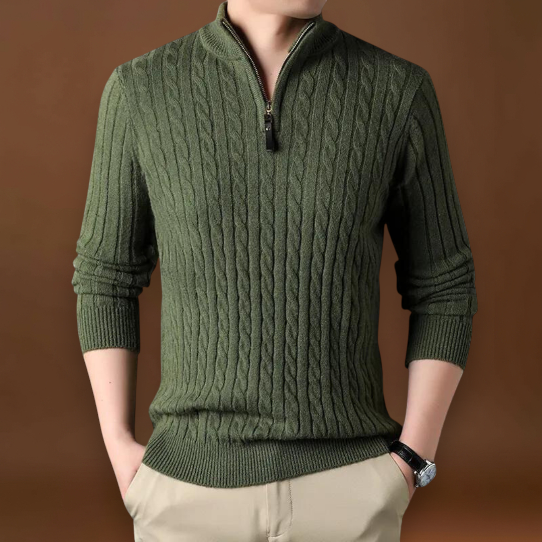 Constantino | Pullover Malha Zíper Curto Ajustavelmente