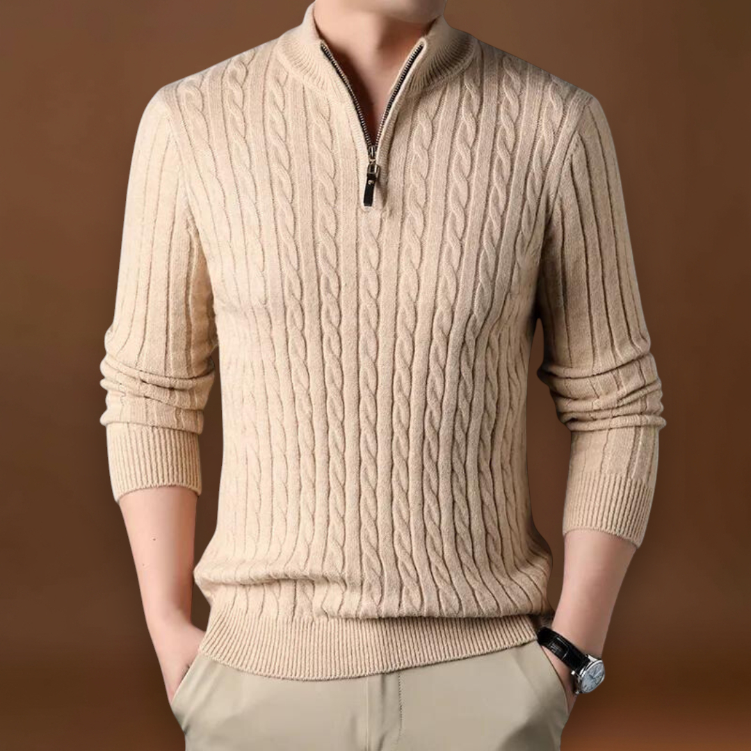 Constantino | Pullover Malha Zíper Curto Ajustavelmente