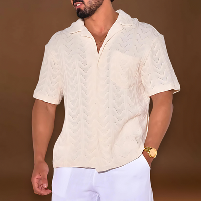 Camisa de Malha - Mistura de Malha Respirável e Ajuste de Movimento Fácil