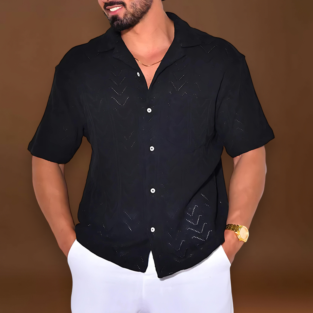 Camisa de Malha - Mistura de Malha Respirável e Ajuste de Movimento Fácil