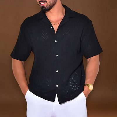 Camisa de Malha - Mistura de Malha Respirável e Ajuste de Movimento Fácil