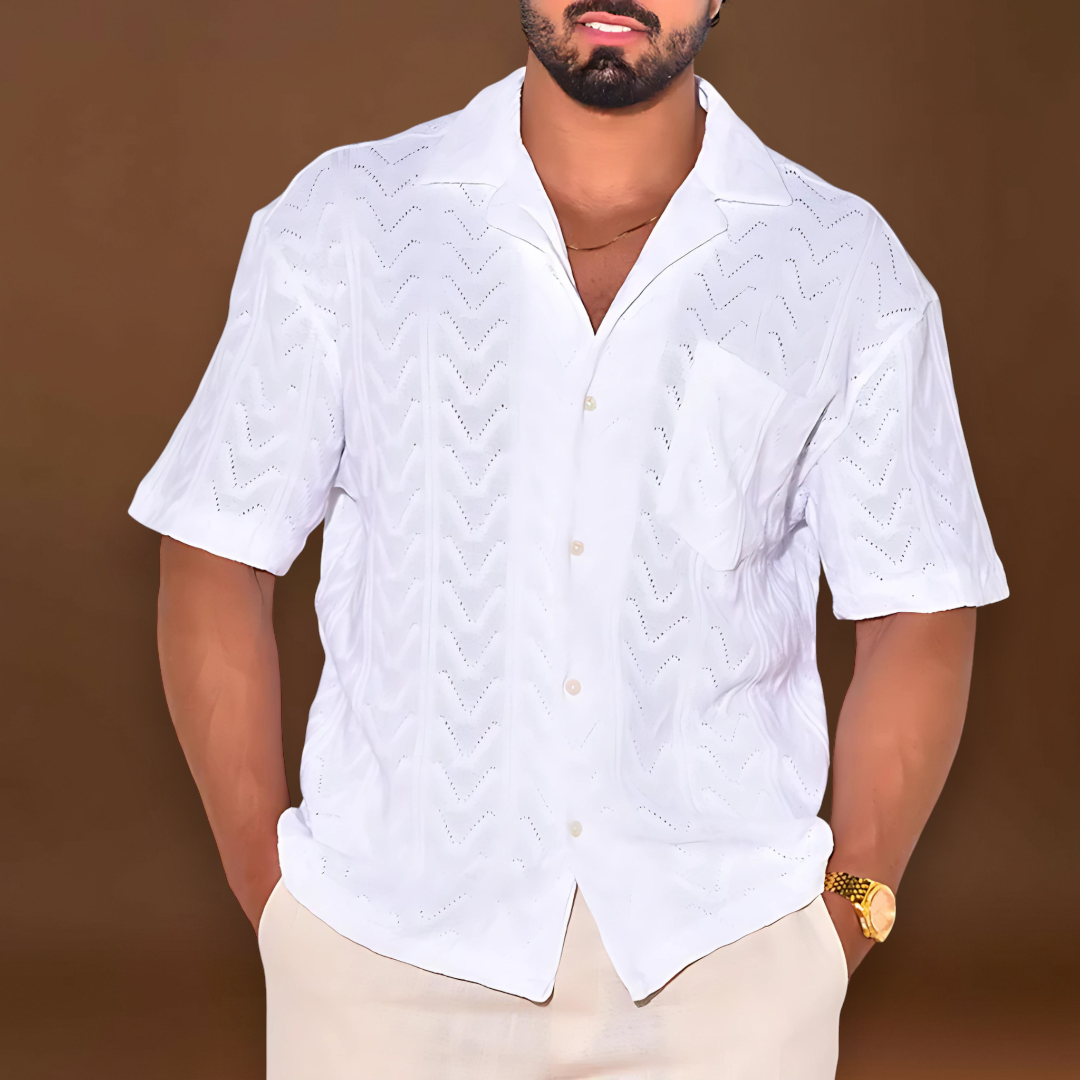 Camisa de Malha - Mistura de Malha Respirável e Ajuste de Movimento Fácil