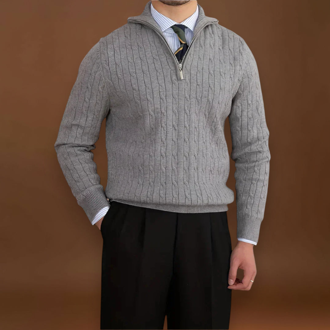 Sebastião | Suéter Trançado De Algodão Orgânico