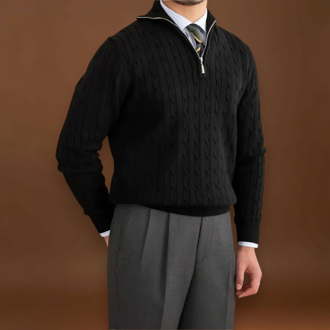 Sebastião | Suéter Trançado De Algodão Orgânico