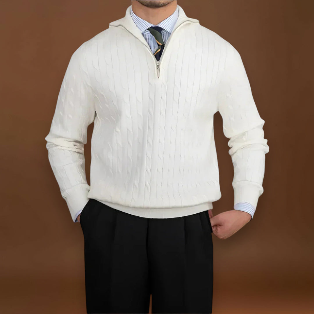 Sebastião | Suéter Trançado De Algodão Orgânico