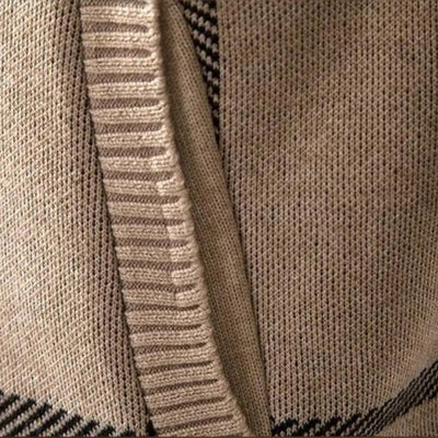 Sweater de Malha - Fecho Frontal Total e Mistura de Lã Macia