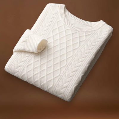 Sweater de Malha - Textura Jacquard e Conforto Quente