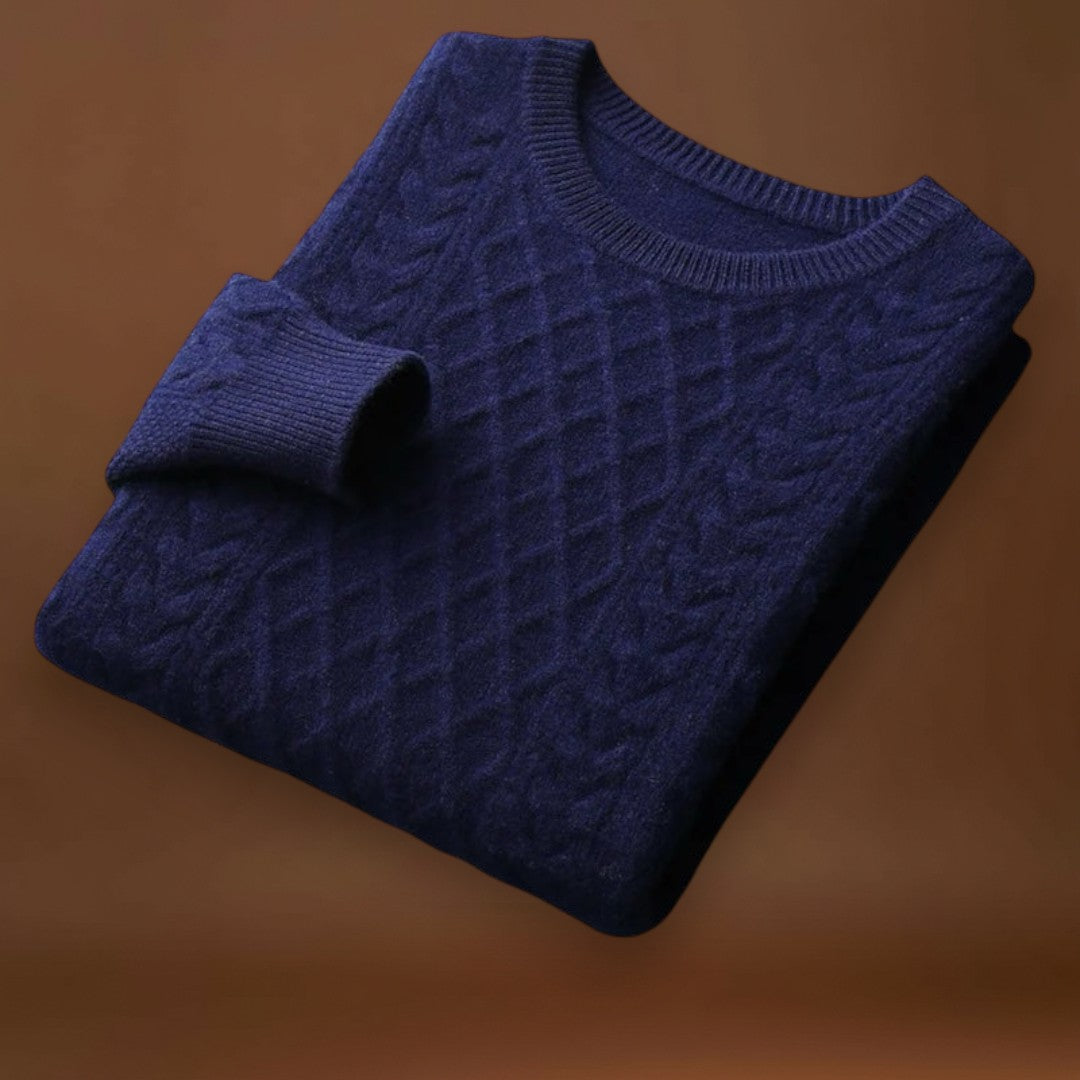 Sweater de Malha - Textura Jacquard e Conforto Quente