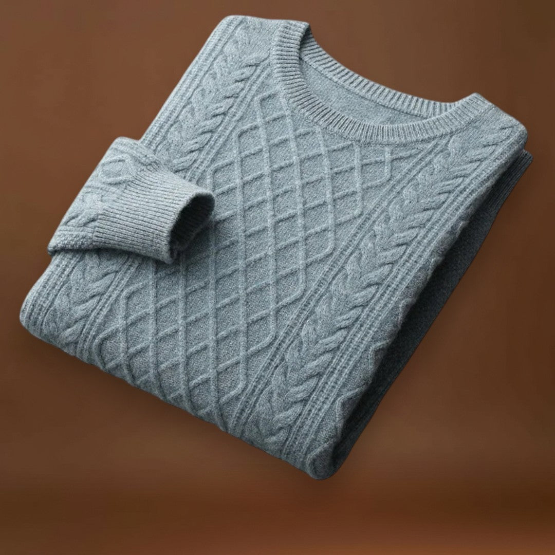 Sweater de Malha - Textura Jacquard e Conforto Quente