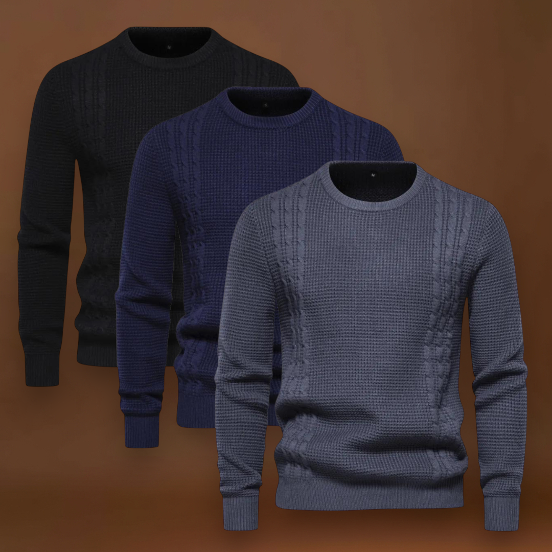 João | Sweater Tricô Patchwork Multicamadas Conforto