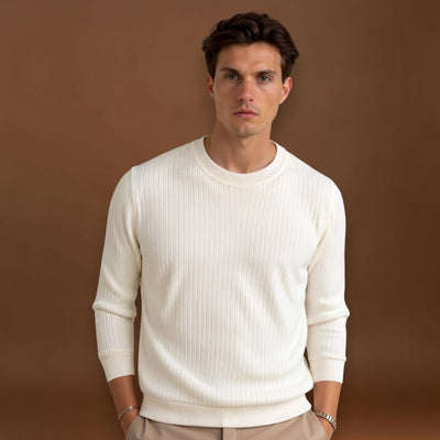 Sweater de Malha – Manga Longa Canellada e Calor e Forma Estáveis