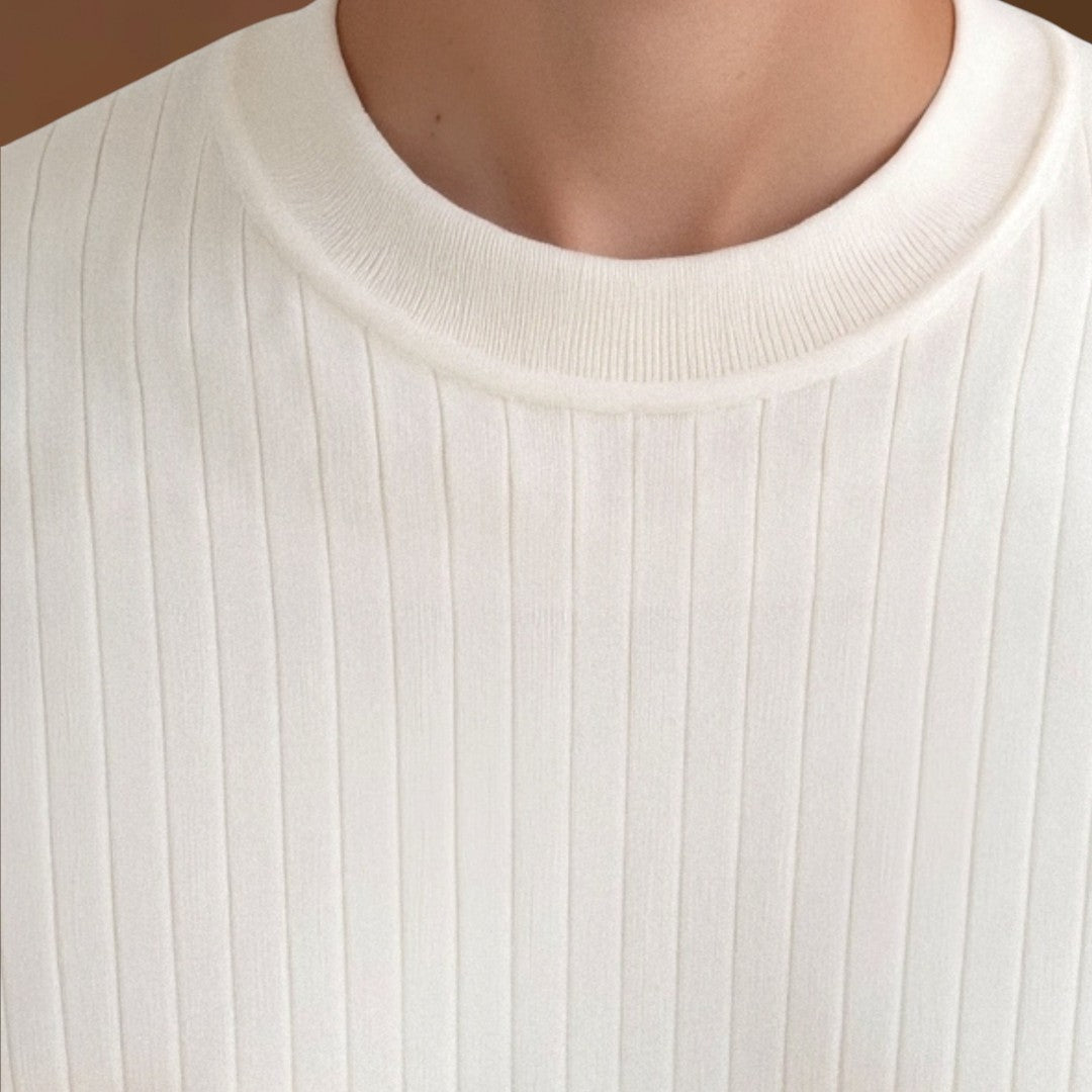 Sweater de Malha – Manga Longa Canellada e Calor e Forma Estáveis