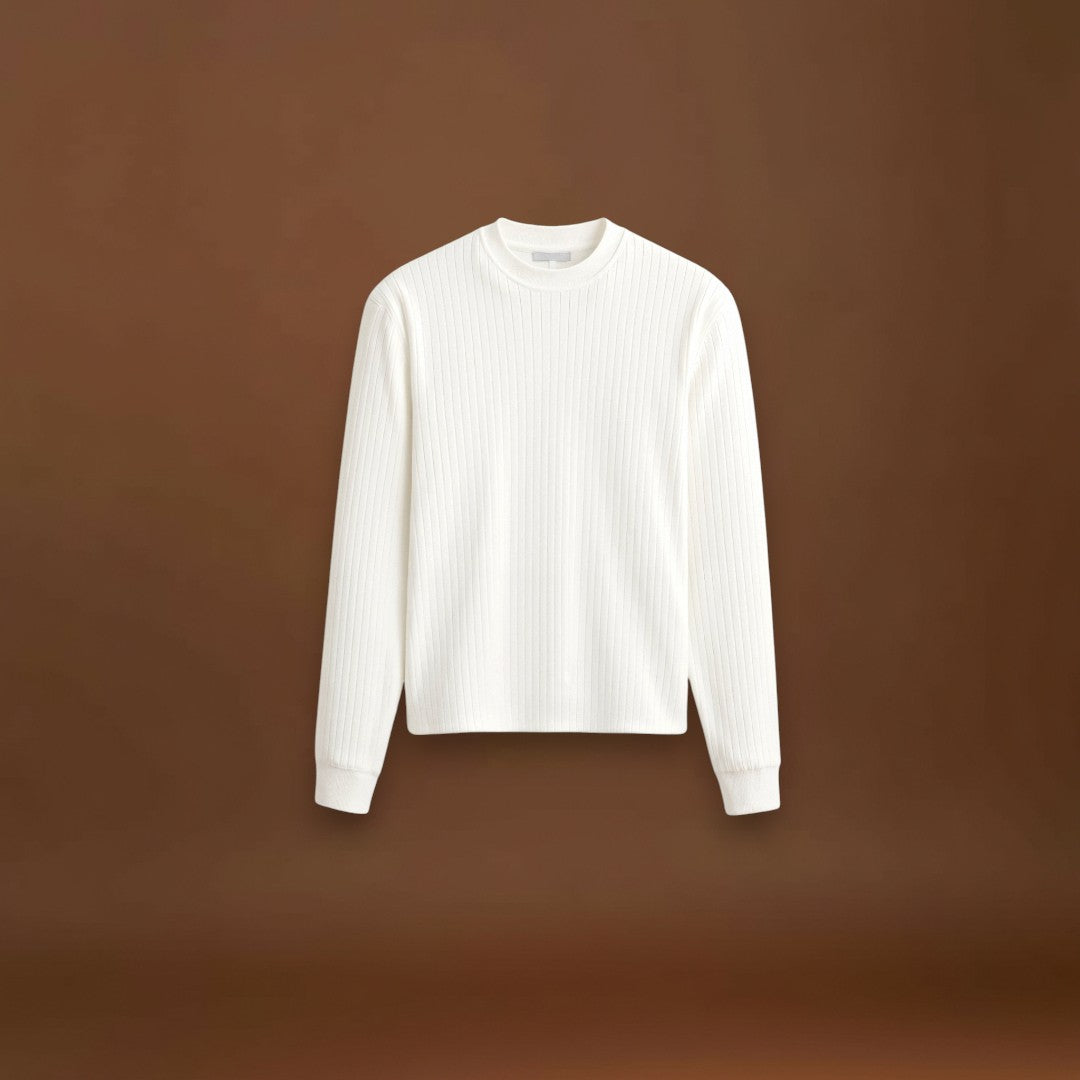 Sweater de Malha – Manga Longa Canellada e Calor e Forma Estáveis