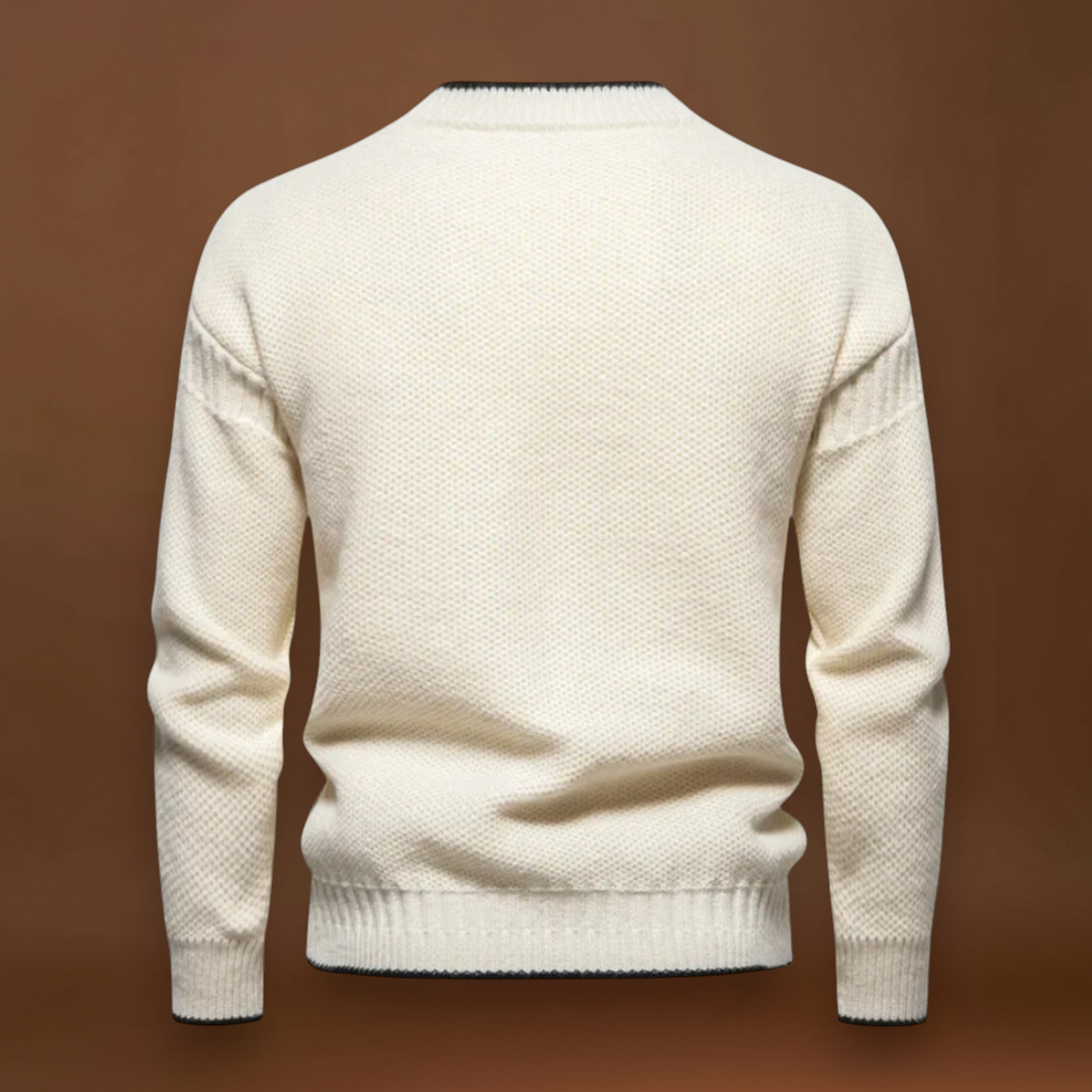 Sweater de Malha - Tecido de Mistura Suave e Retenção de Calor Uniforme