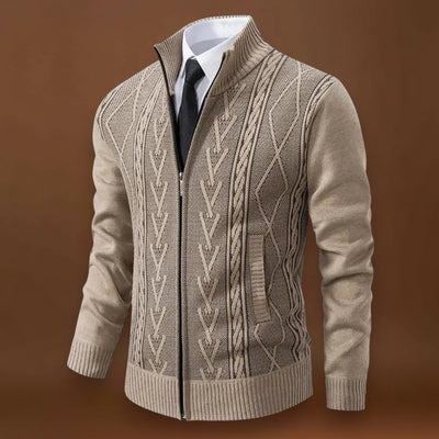 Miguel | Knit Sweater With Front Zip and Ribbed Hem