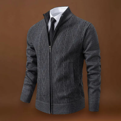 Miguel | Knit Sweater With Front Zip and Ribbed Hem