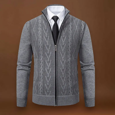 Miguel | Knit Sweater With Front Zip and Ribbed Hem