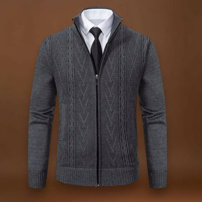 Miguel | Knit Sweater With Front Zip and Ribbed Hem